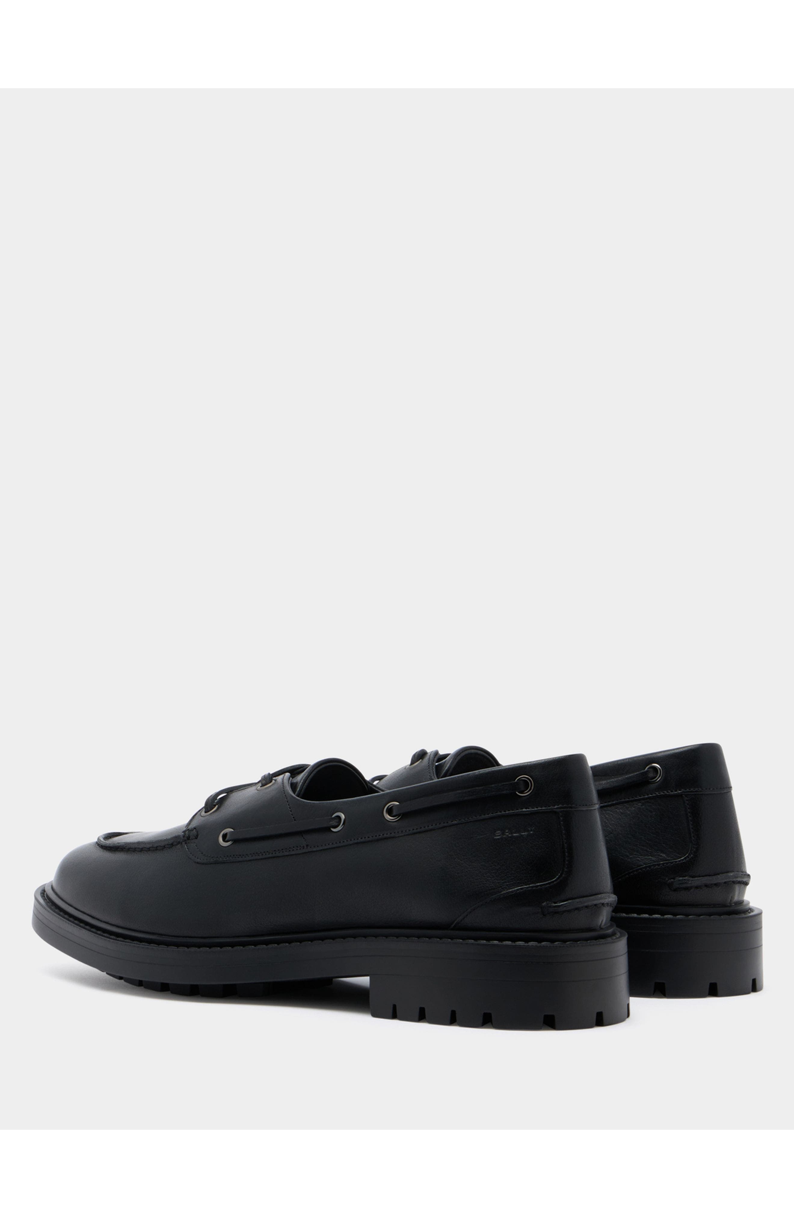 Bally B-Lug Derby in Leather, Alternate, color, Black