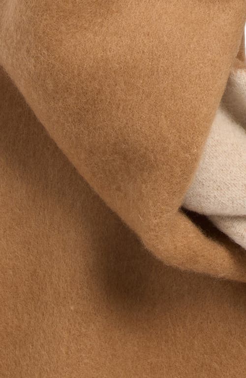 Acne Studios 1996 Logo Jacquard Double Face Wool Fringe Scarf In Brown