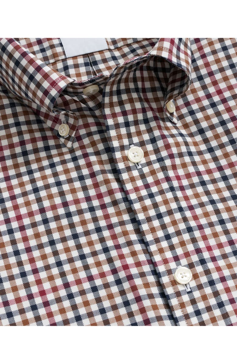 Brooks Brothers Regular Fit Twill Non-Iron Stretch Button-Down Shirt, Alternate, color, Plum Bison Chocolate