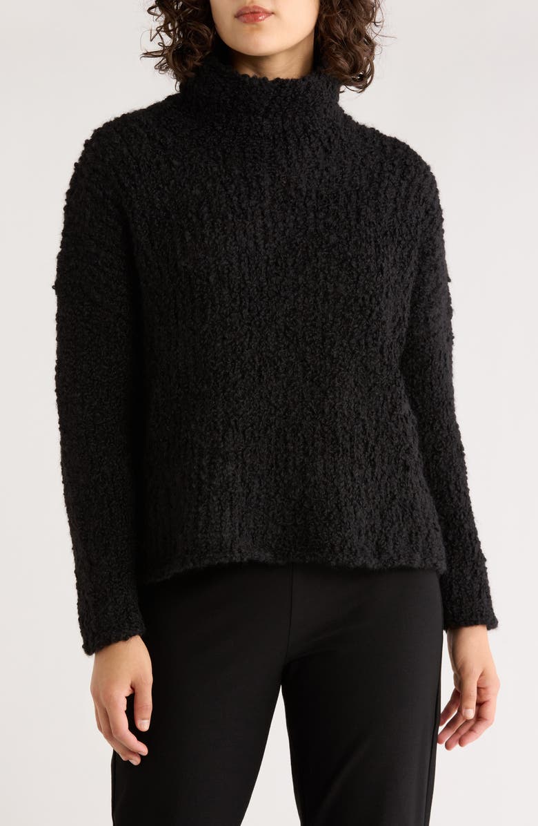 Eileen Fisher Turtleneck Sweater, Main, color, Black
