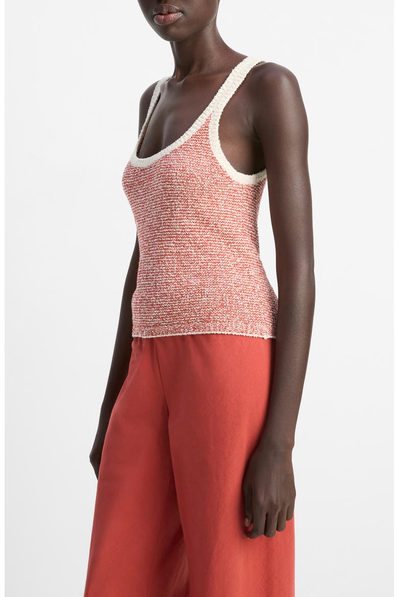 Textured Microstripe Sweater, Alternate, color, OAT SHELL/ BRICK ROSE