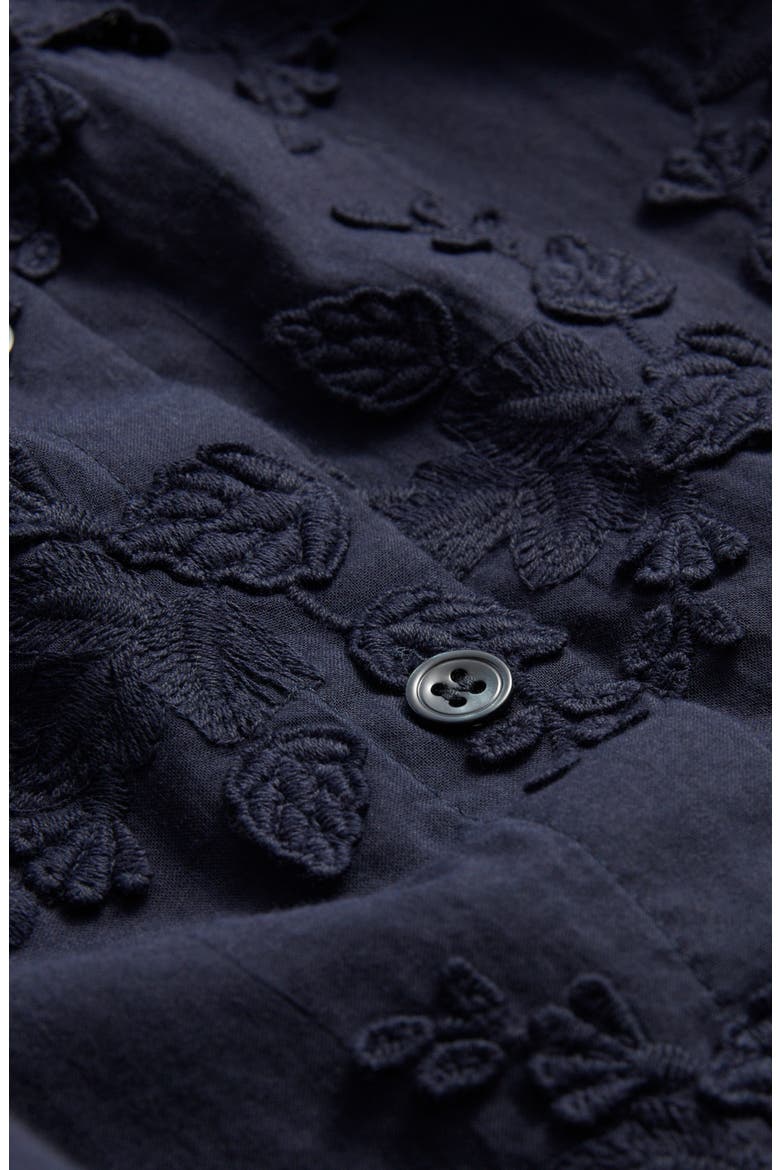 Floral Appliqué Blouse, Alternate, color, NEW NAVY