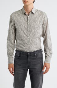 Canali Regular Fit Floral Cotton & Lyocell Dress Shirt