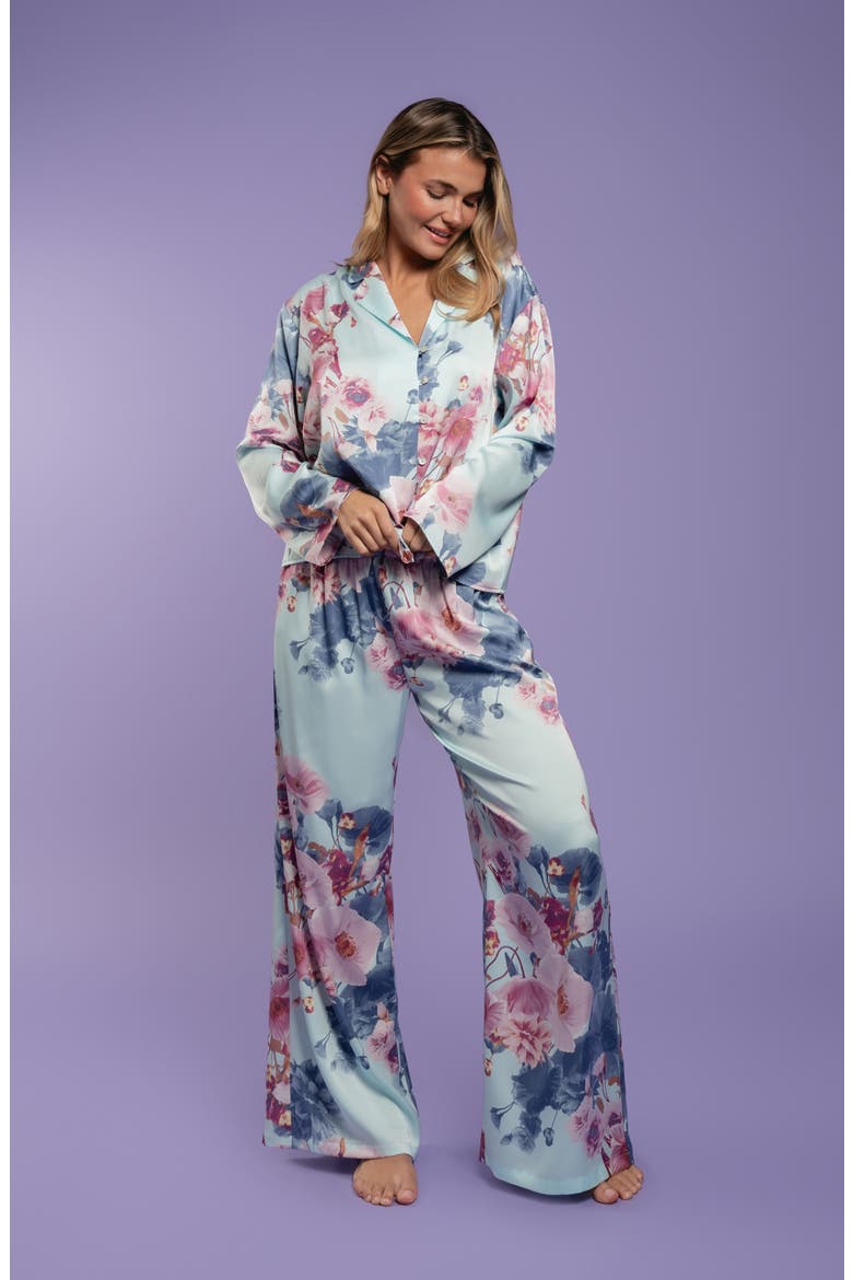 Georgia Stripe Pajamas, Alternate, color, BLUE FLORAL