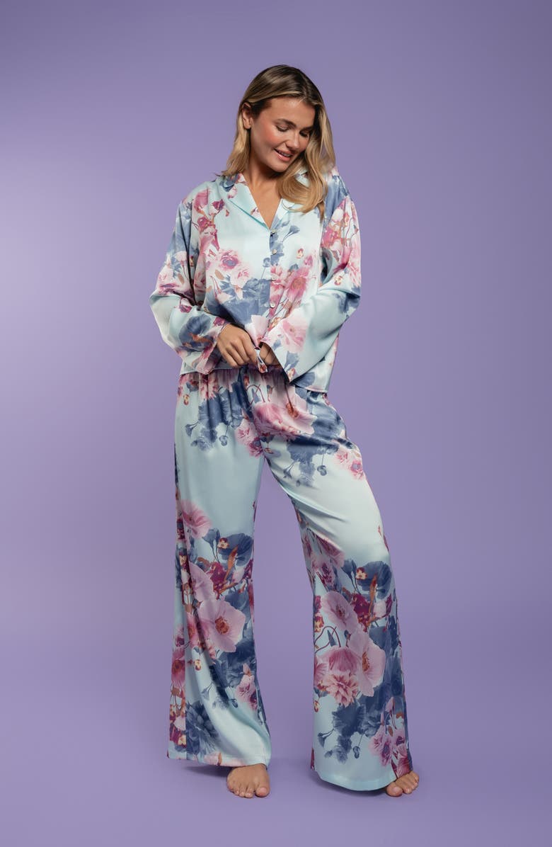 Midnight Bakery Georgia Stripe Pajamas, Alternate, color, Blue Floral