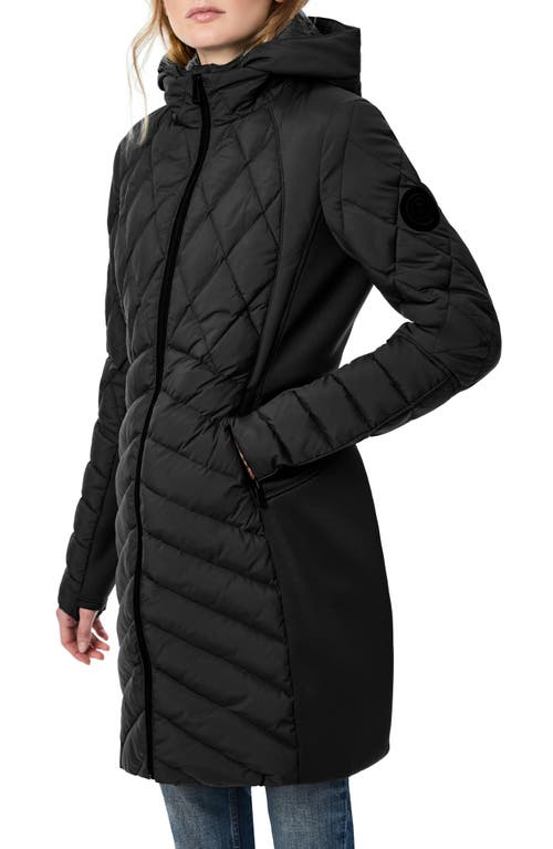 BERNARDO BERNARDO MIXED MEDIA WATER RESISANT QUILTED PUFFER JACKET 