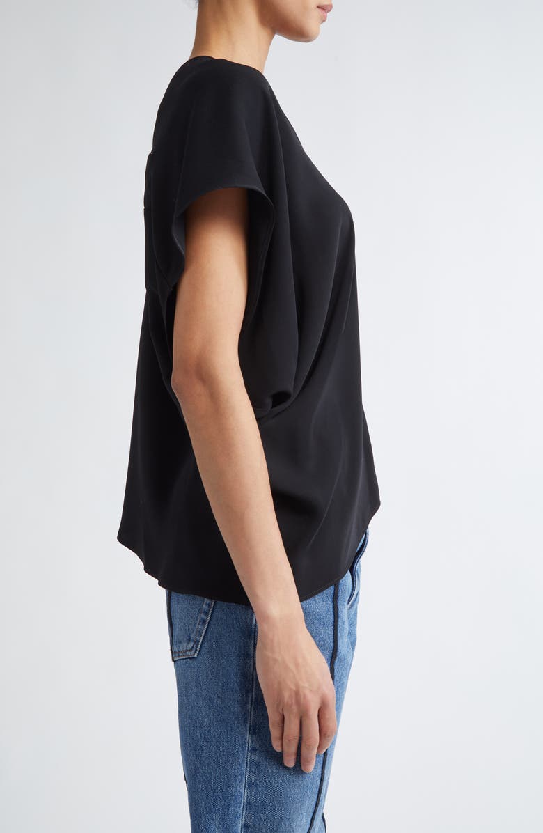 MM6 Maison Margiela Draped Short Sleeve Top, Alternate, color, Black