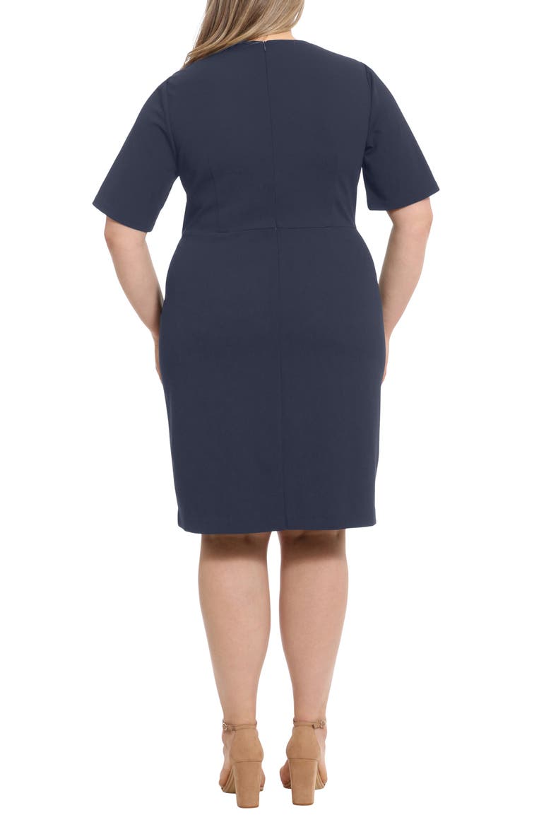 Short Sleeve Sheath Dress, Alternate, color, NAVY