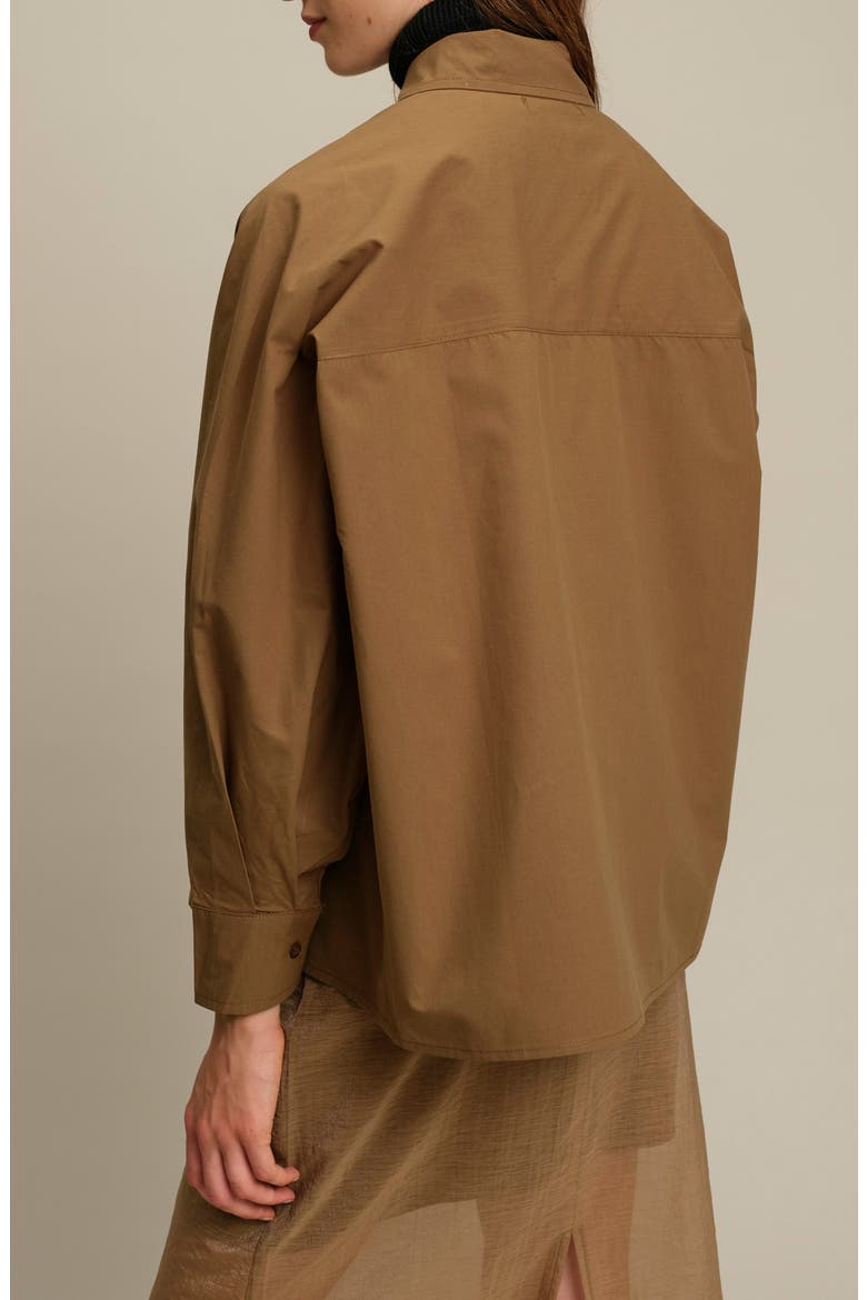 Howie Oversize Cotton Poplin Shirt, Alternate, color, CARAMEL