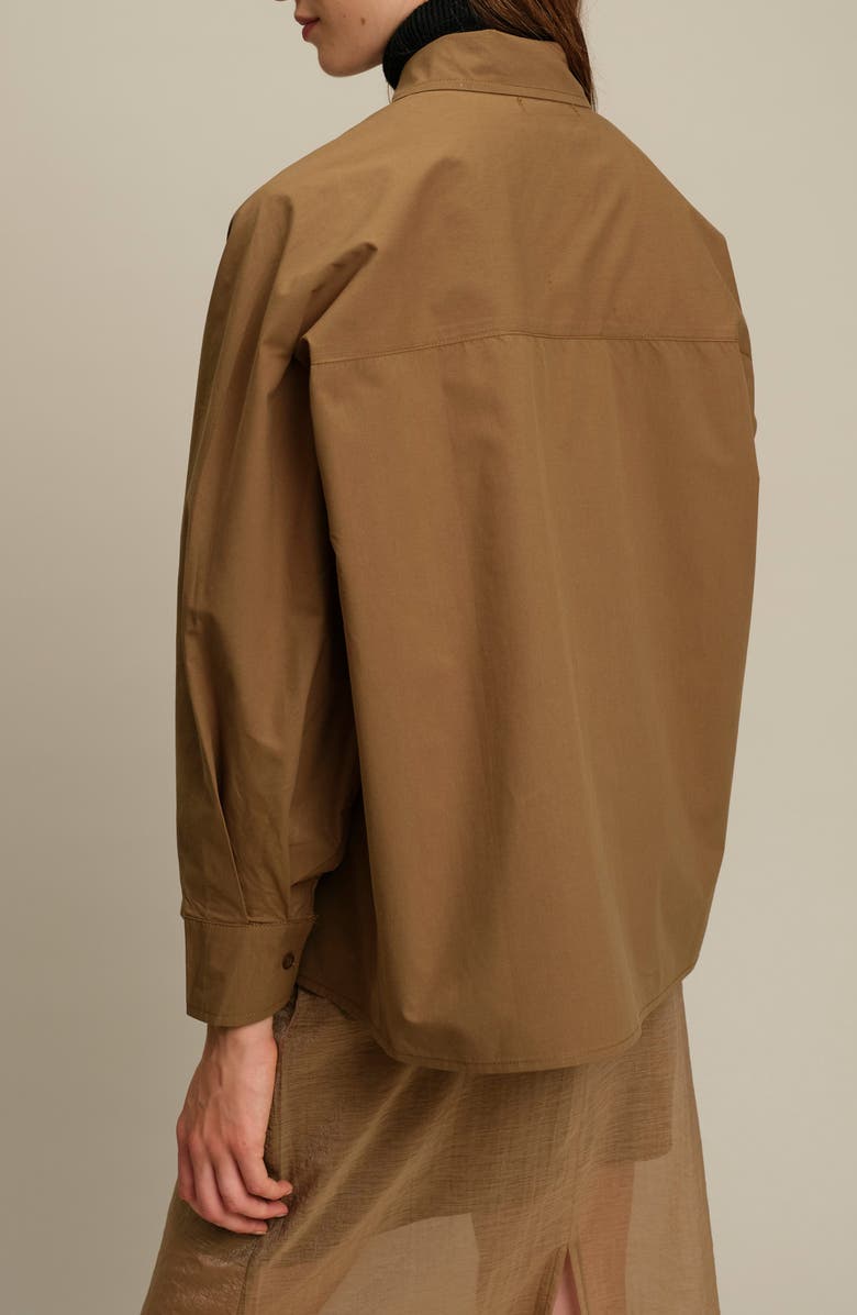 DELUC Howie Oversize Cotton Poplin Shirt, Alternate, color, Caramel