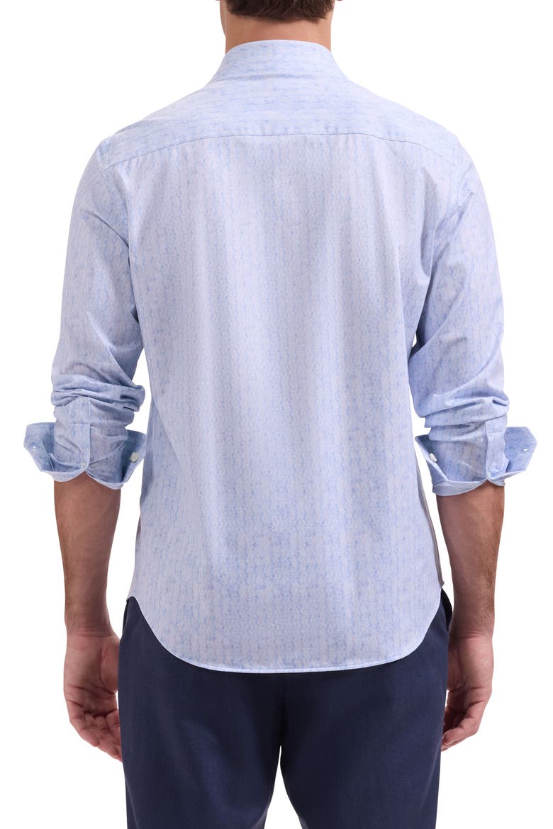 James OoohCotton® Greek Key Wave Print Button-Up Shirt, Alternate, color, AIR BLUE