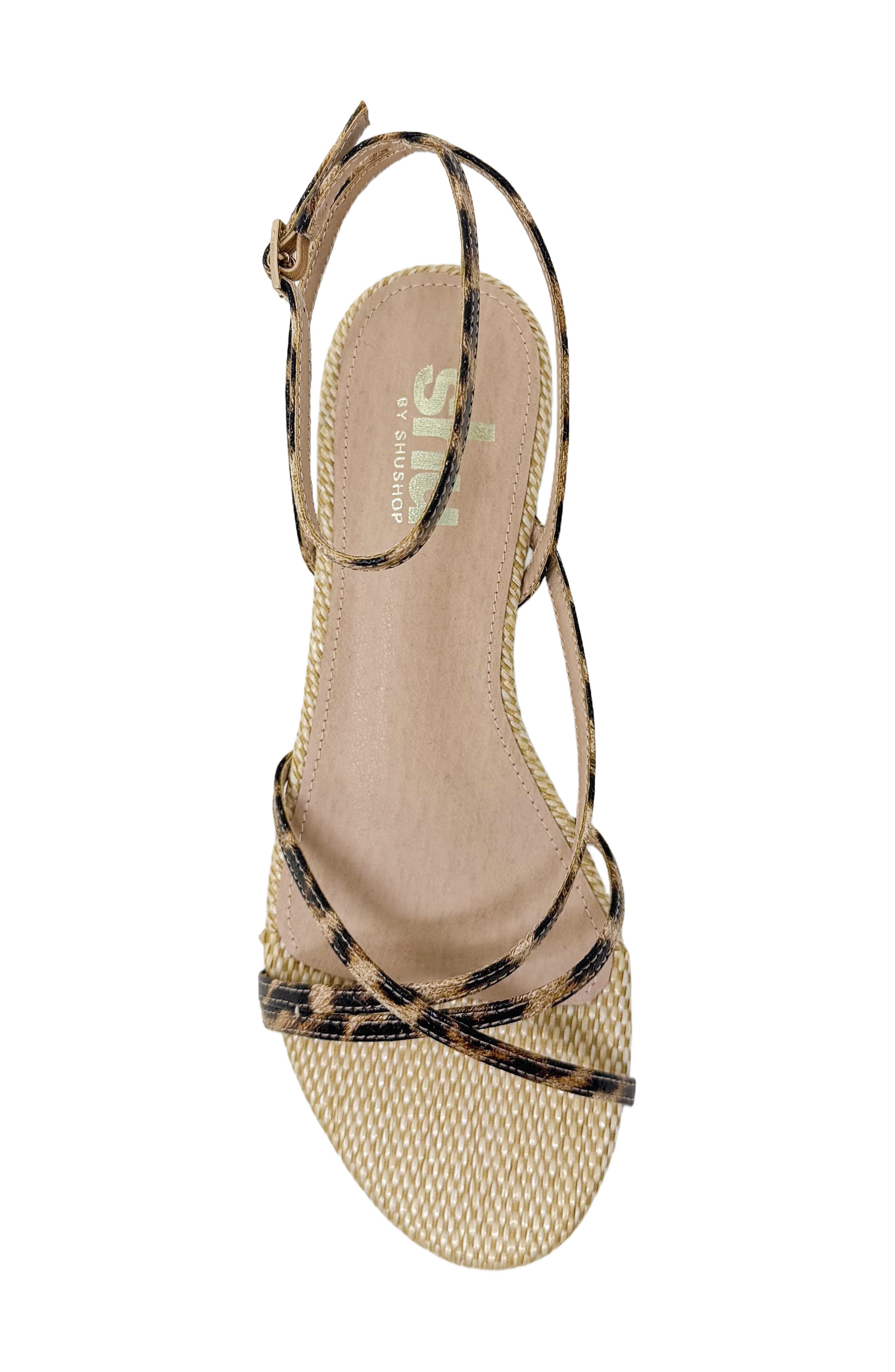 SHUSHOP Betty Ankle Strap Sandal, Alternate, color, Leopard Print