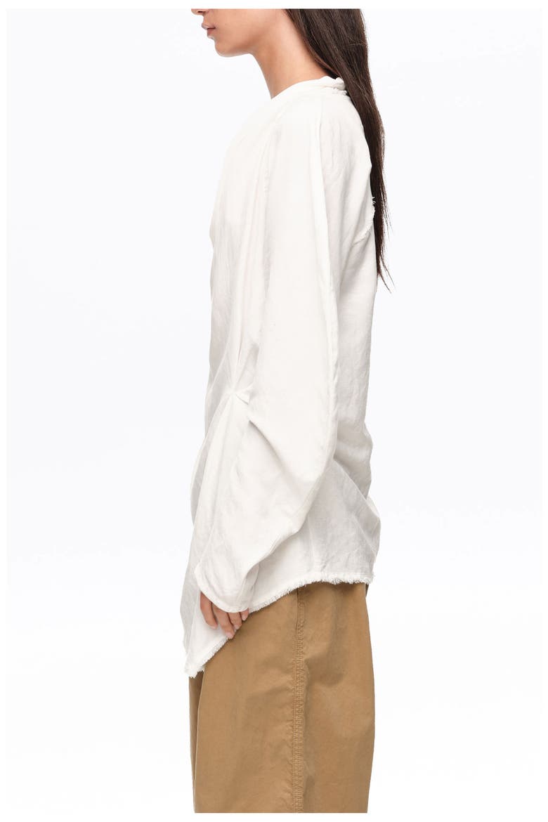 Linen Off-Shoulder Draped Top, Alternate, color, IVORY