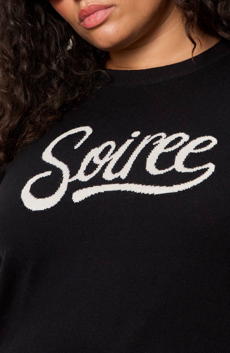 Sanctuary 247 Relaxed Fit Sweater, Alternate, color, Black/ Chalk