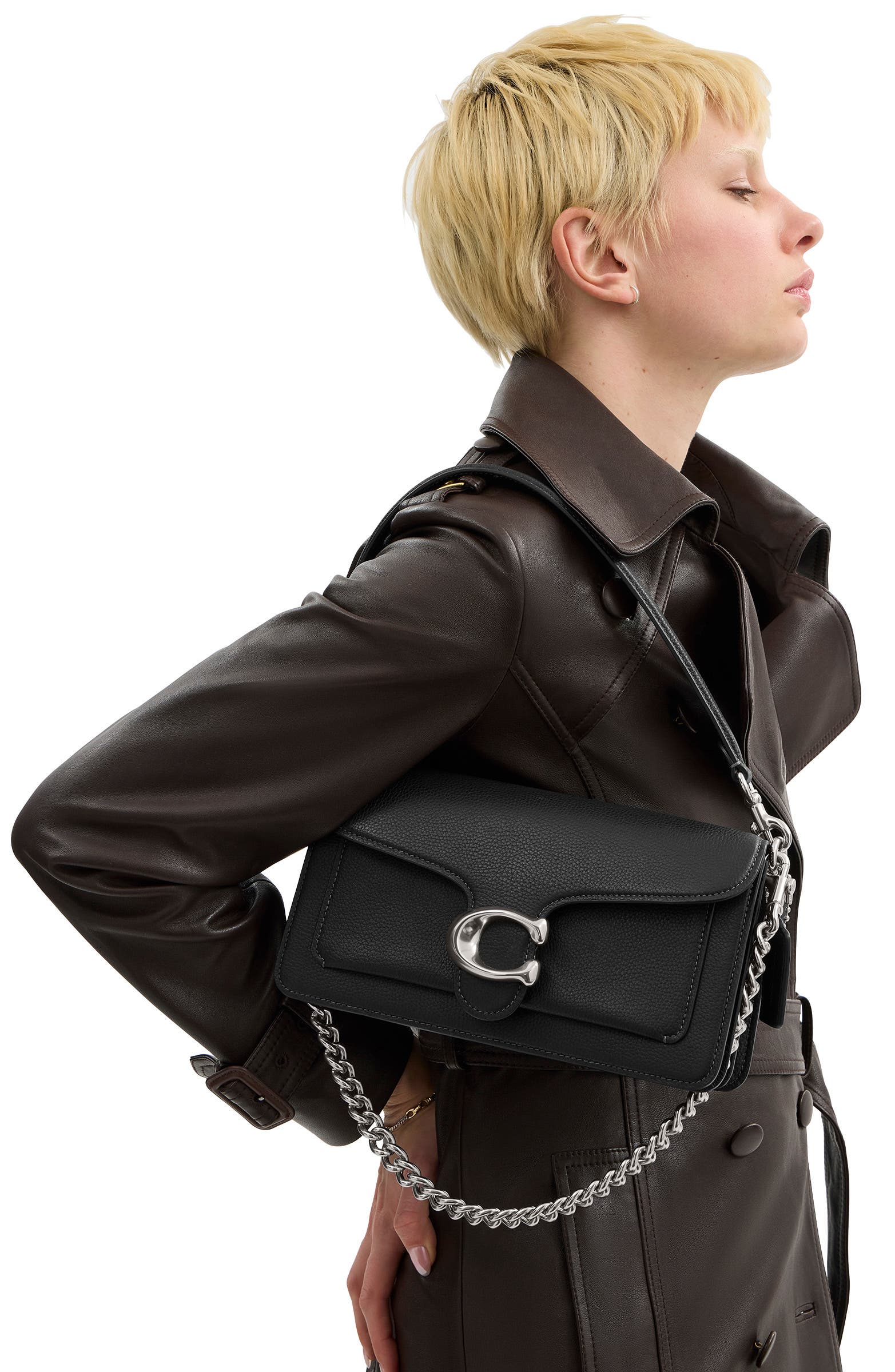 COACH Short Chunky Curb Chain Strap, Alternate, color, 