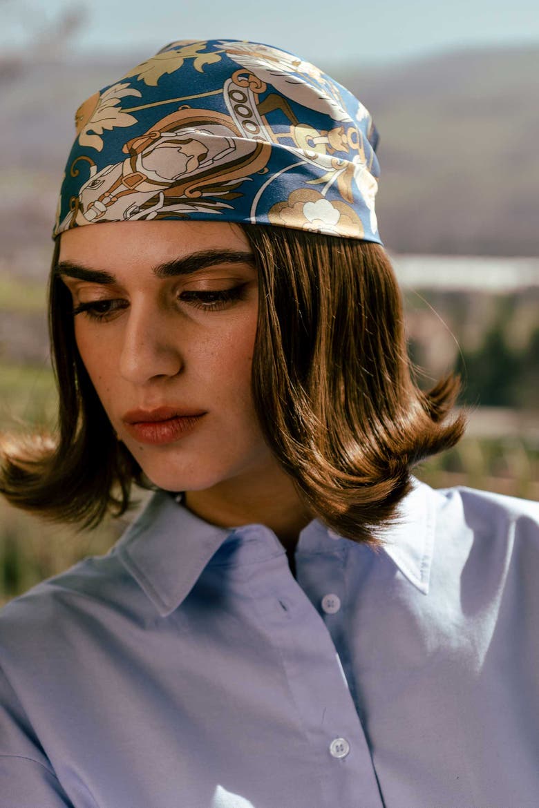 Elena - Silk Bandana, Alternate, color, Midnight Blue