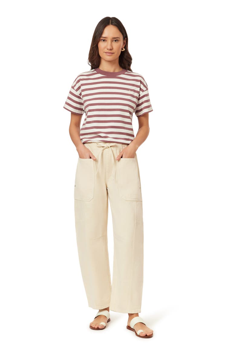 The Arc Barrel Leg Pull-On Pants, Alternate, color, WHITE CAP GREY