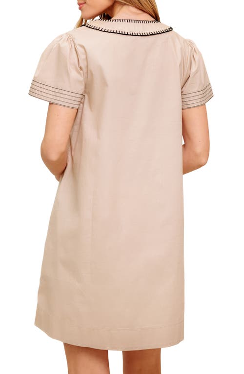 Flying Tomato Blanket Stitch Dress In Neutral