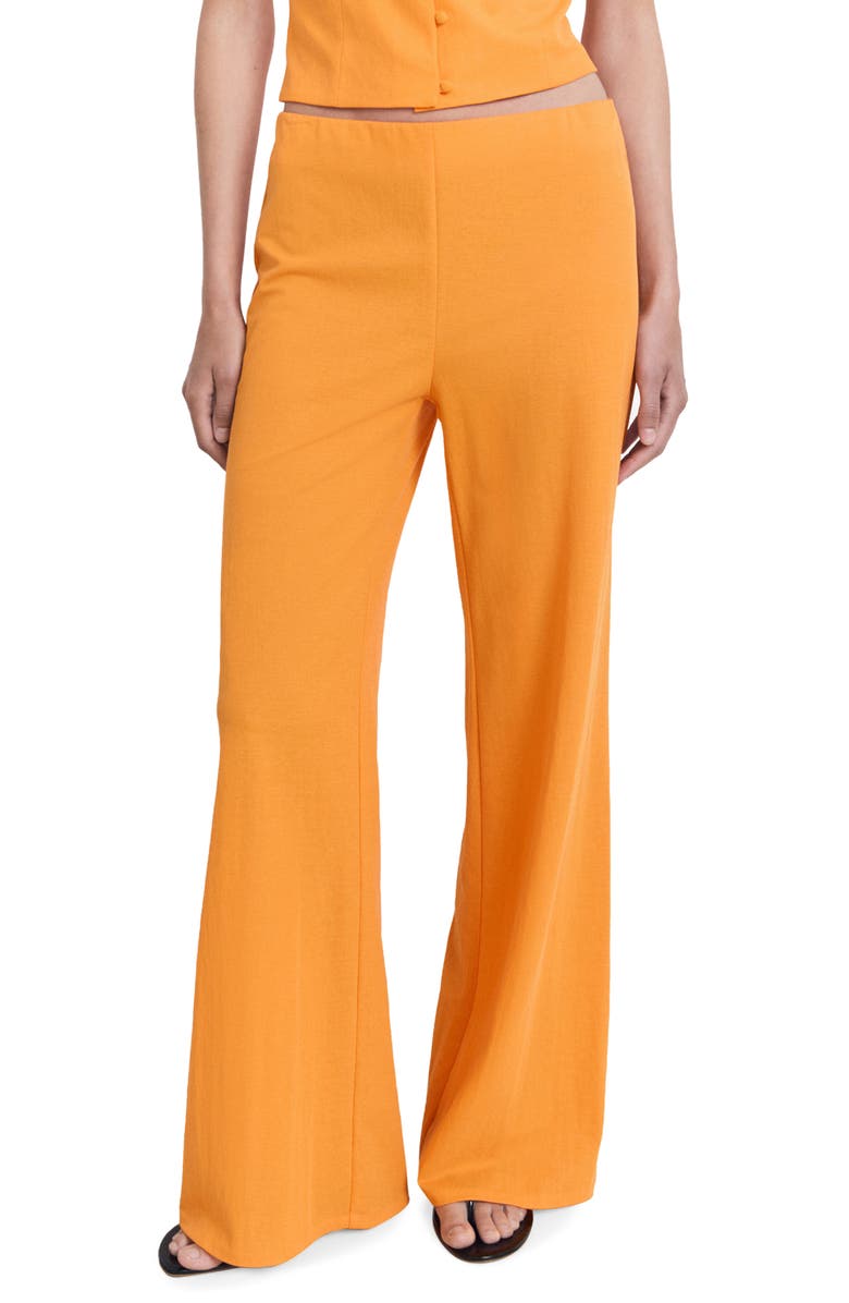 MANGO Flowy Straight Leg Pants, Main, color, Orange