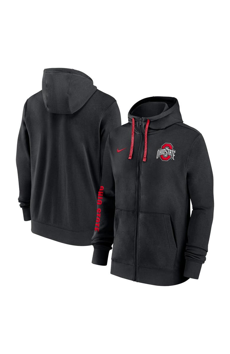 Nike Men's Nike Black Ohio State Buckeyes 2024 Sideline Full-Zip Hoodie, Main, color,