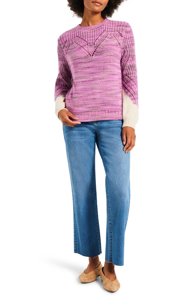 NIC+ZOE Winter Warmth Cotton Blend Sweater, Alternate, color, Pink Multi