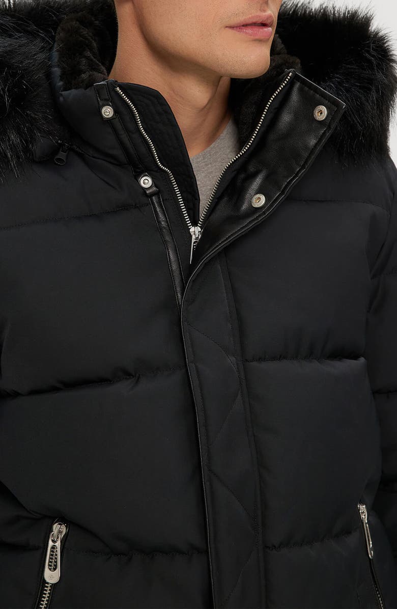 Noize Marlon Faux Fur Hooded Parka, Alternate, color, Black