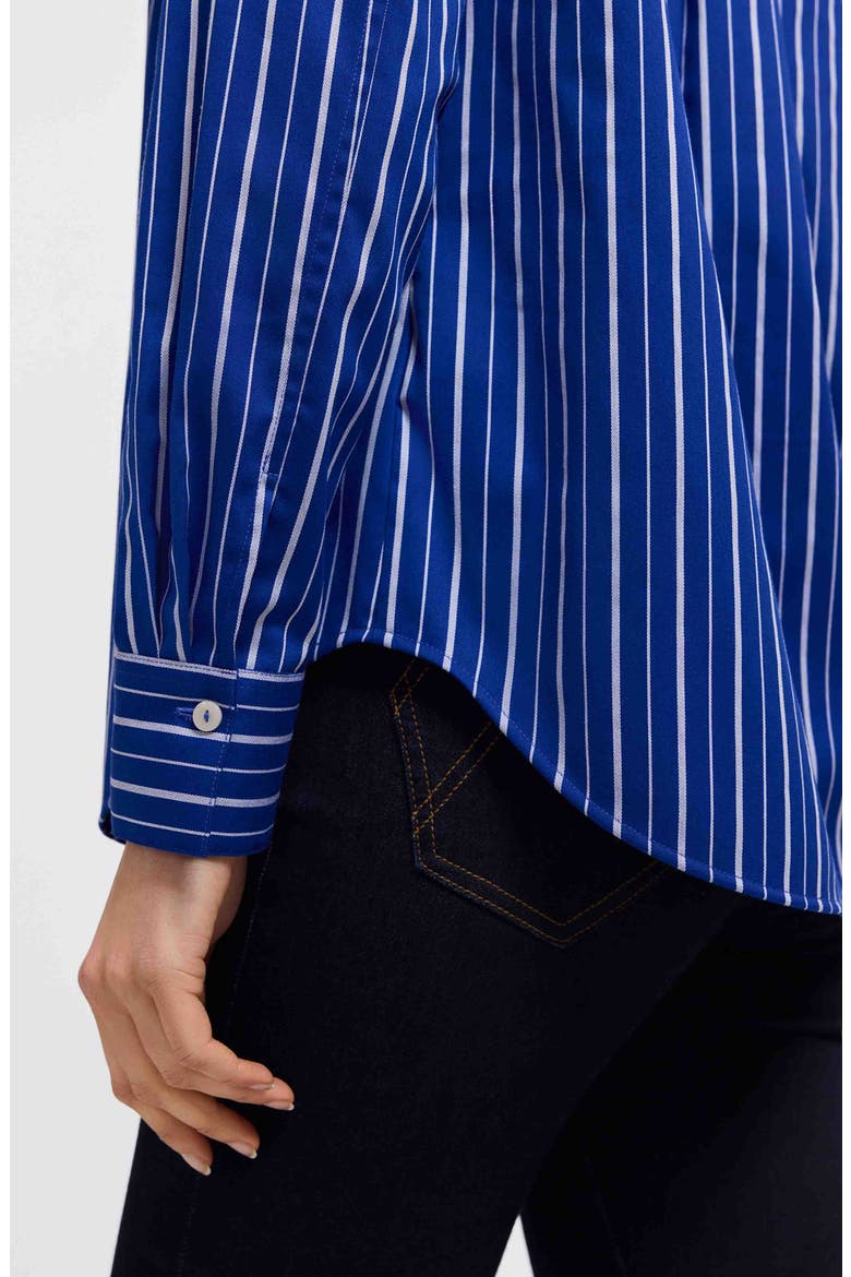 Margie Stripe Button-Up Shirt, Alternate, color, BLUE/ WHITE