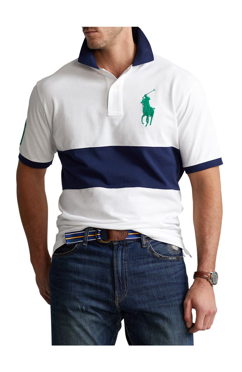 Polo Ralph Lauren Big & Tall Big Pony Mesh Polo Shirt, Alternate, color, White Multi