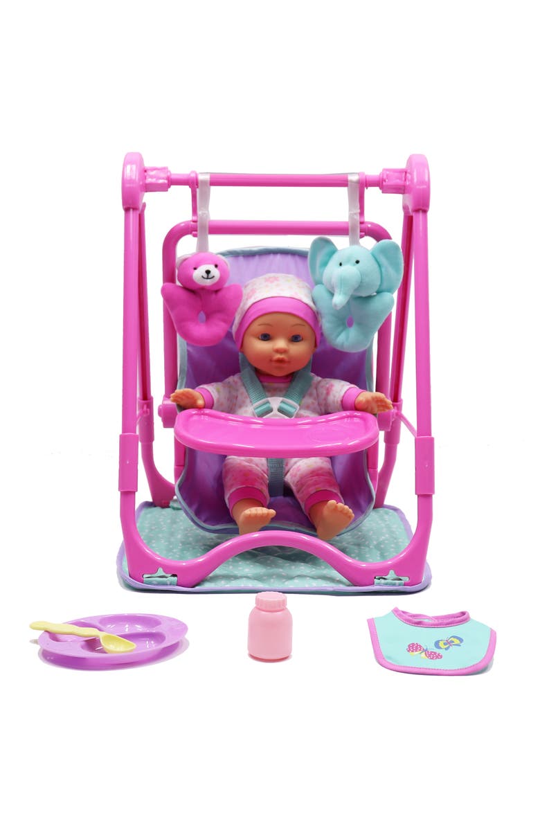 Dream Collection 12 Inch Baby Doll 4 In 1 High Chair Play Set, Ages 2+, Main, color, Multicolored