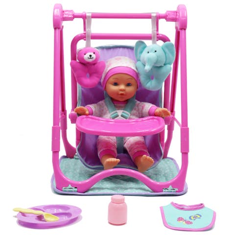 12 Inch Baby Doll 4 In 1 High Chair Play Set, Ages 2+