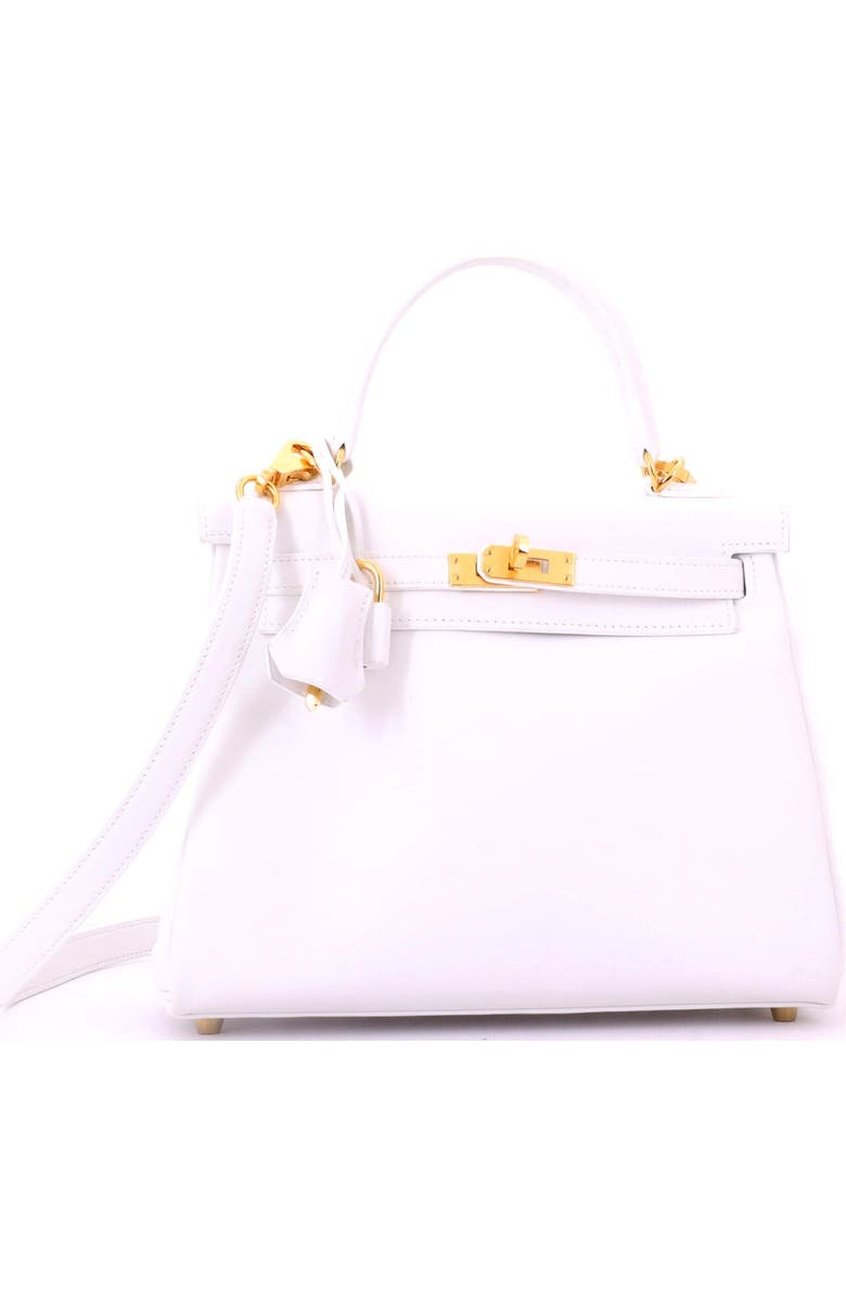 Pre-Owned Hermes Kelly Handbag White Swift with Gold Hardware 25, Alternate, color, New White