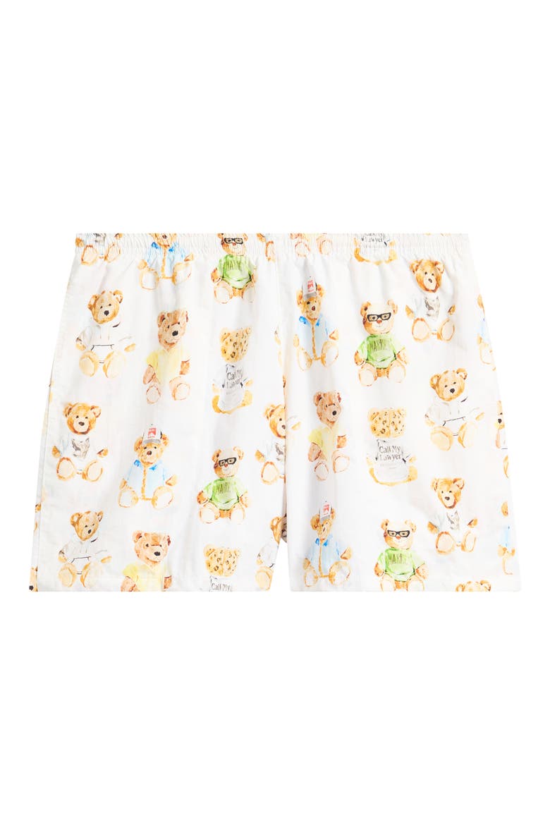 Teddy Print Tech Shorts, Alternate, color, WHITE MULTI
