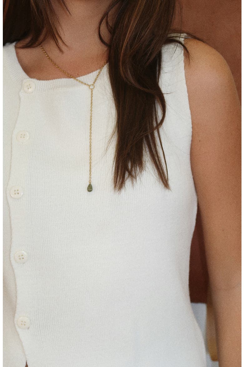 Rolo Lariat Drop Necklace, Alternate, color, Olive