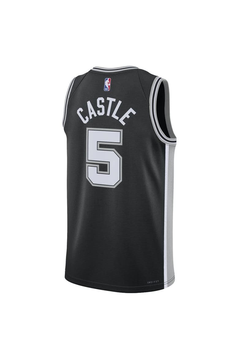 Unisex Nike Stephon Castle Black San Antonio Spurs Swingman Jersey - Icon Edition, Alternate, color, Black