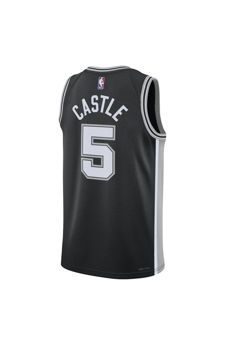 Nike Unisex Nike Stephon Castle Black San Antonio Spurs Swingman Jersey - Icon Edition, Alternate, color, Black