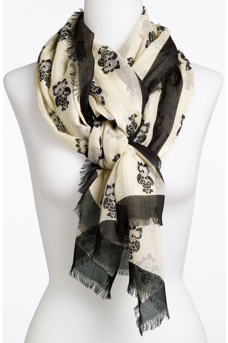 Owl Scarf, Main, color, BLACK