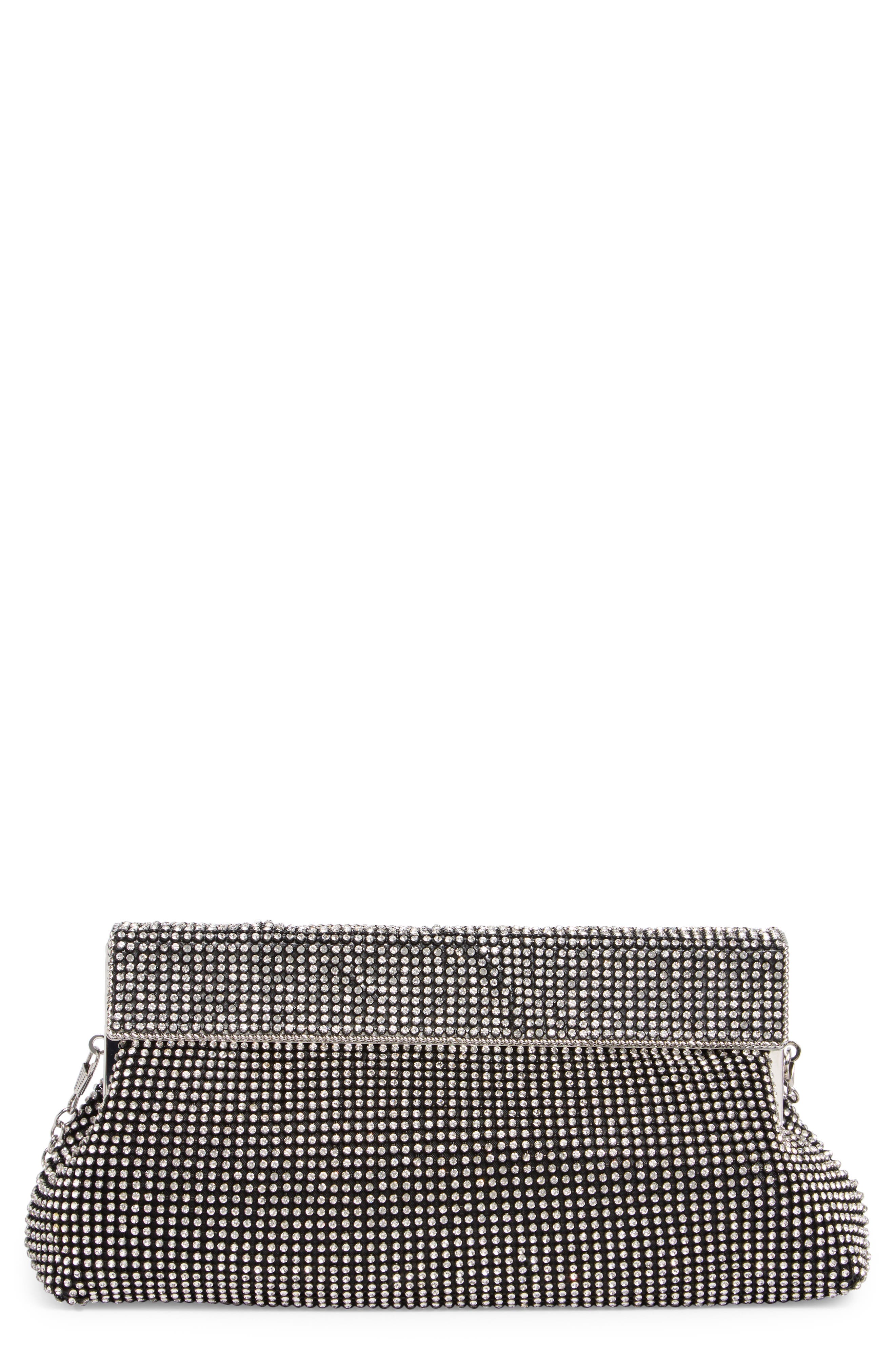 BCBG Shimmer Frame Clutch, Main, color, Black