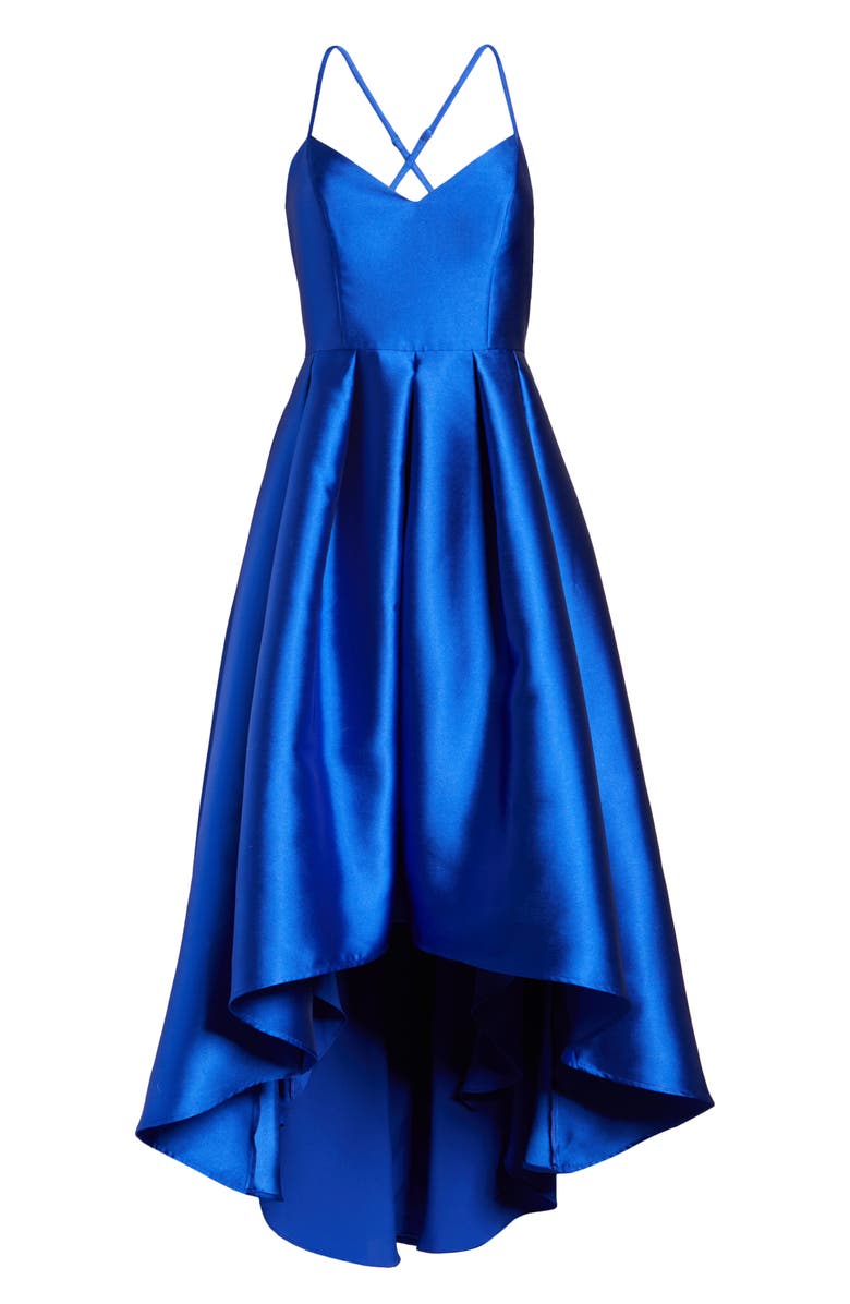 Eliza J Pleated Mikado High/Low Ballgown, Alternate, color,