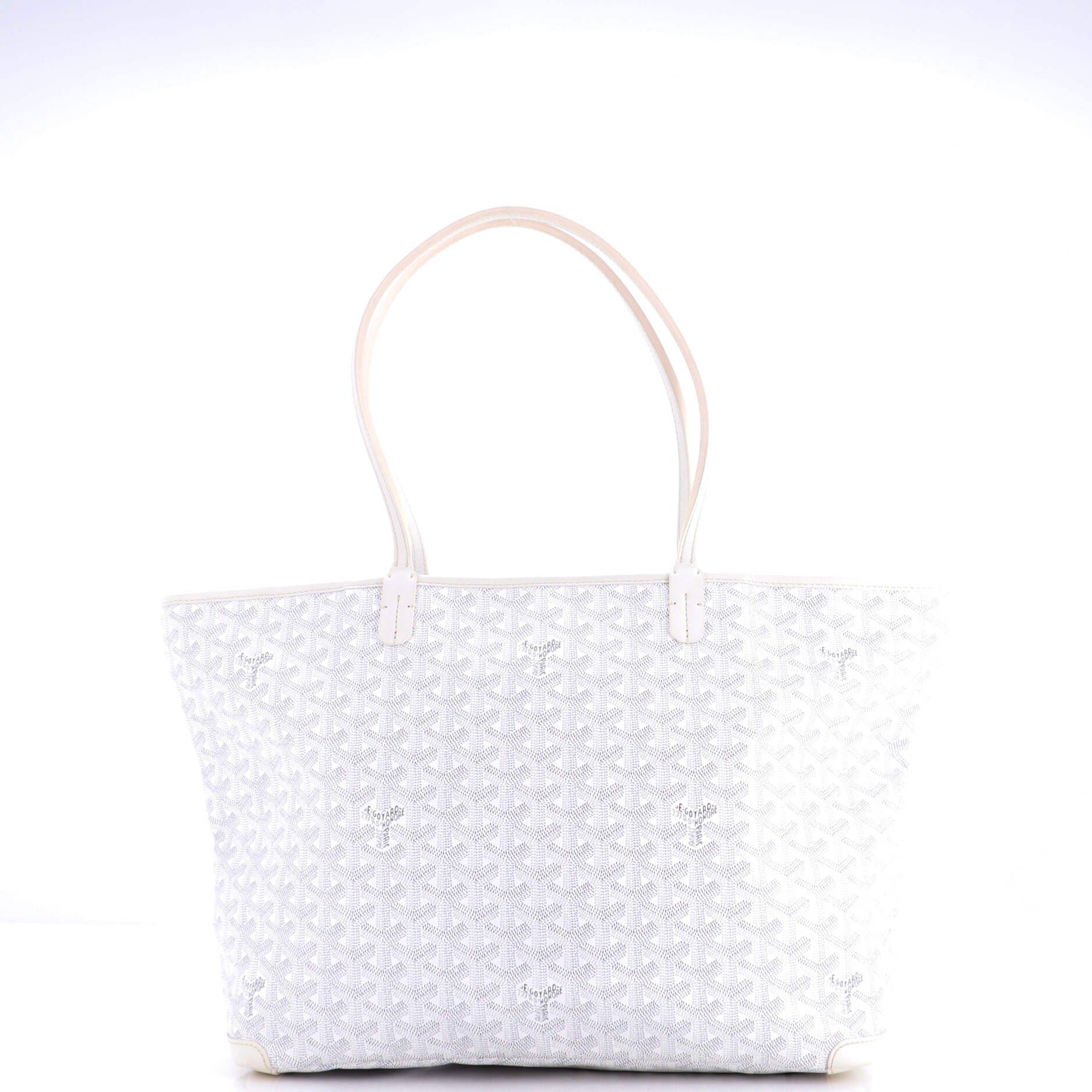 Pre-Owned Goyard Artois Tote Coated Canvas MM, Alternate, color, White