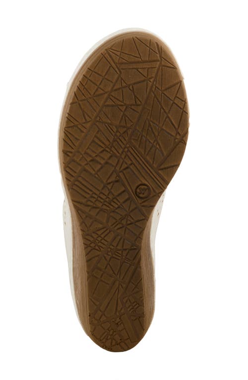 Flexus By Spring Step Perforated Wedge Sandal In White