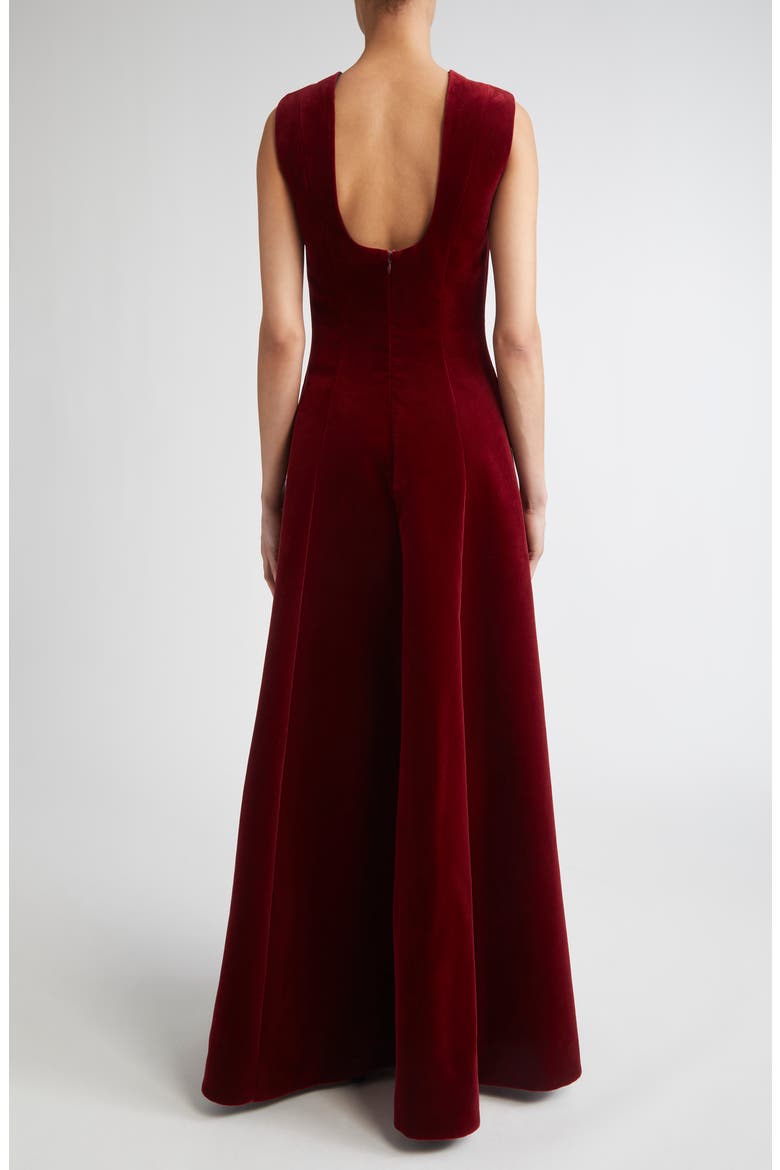 Nodin Sleeveless Velvet Column Gown, Alternate, color, BURGUNDY