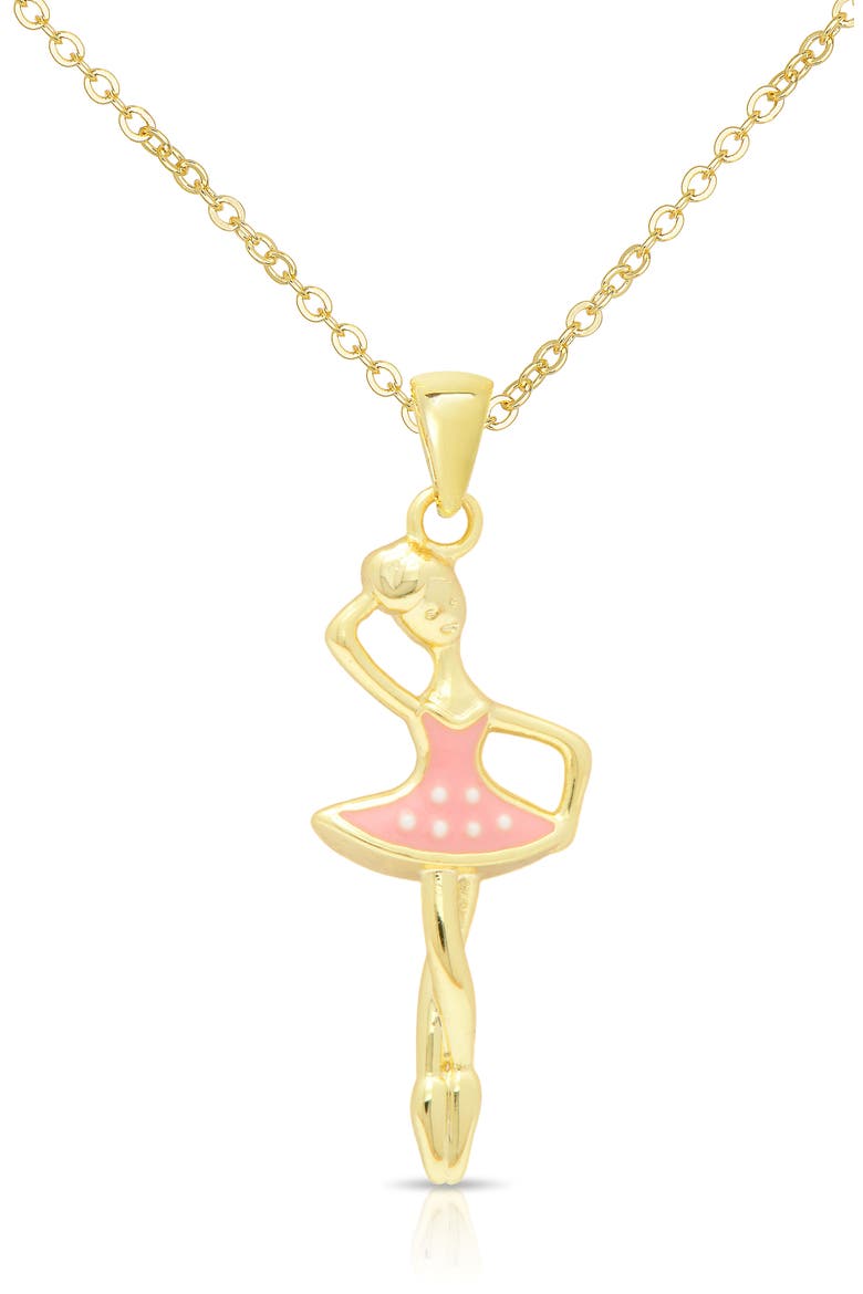 Kids' Ballerina Pendant Necklace, Main, color, PINK