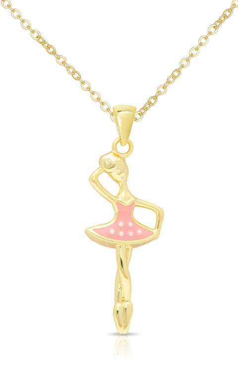 Kids' Ballerina Pendant Necklace