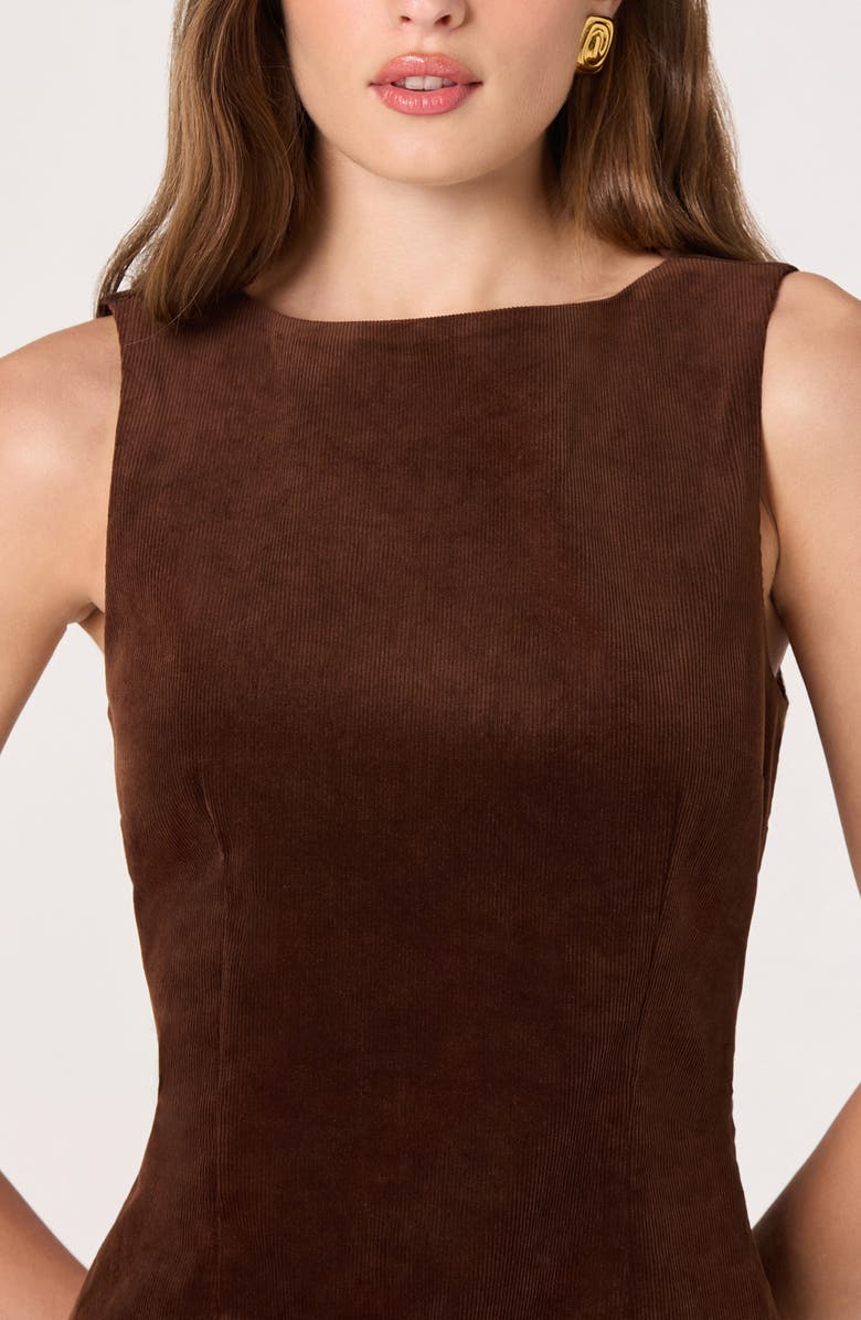 ASTR the Label Sleeveless Corduroy Minidress, Alternate, color, Camel
