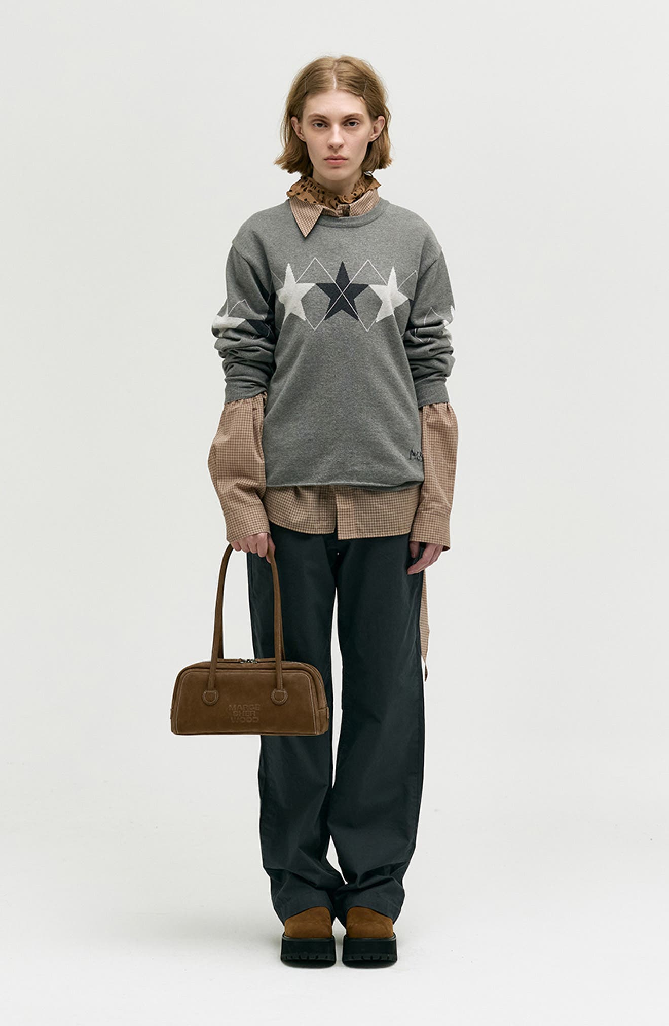 MARGESHERWOOD Soft Boston Leather Shoulder Bag, Alternate, color, Chestnut Nubuck