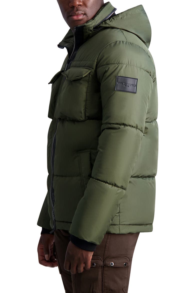 Quilted Puffer Jacket, Alternate, color, OLIVE
