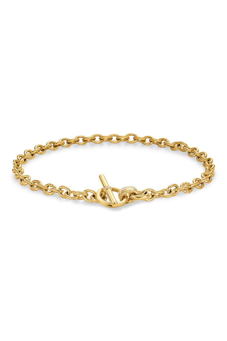 DY Mercer® Toggle Chain Necklace in 18K Yellow Gold with Diamonds, 12.7mm, Alternate, color, DIAMOND