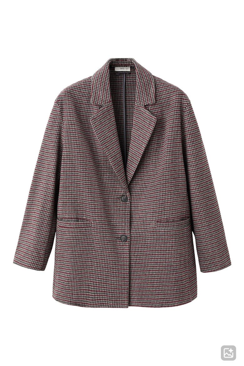 Houndstooth Check Blazer, Alternate, color, GREY