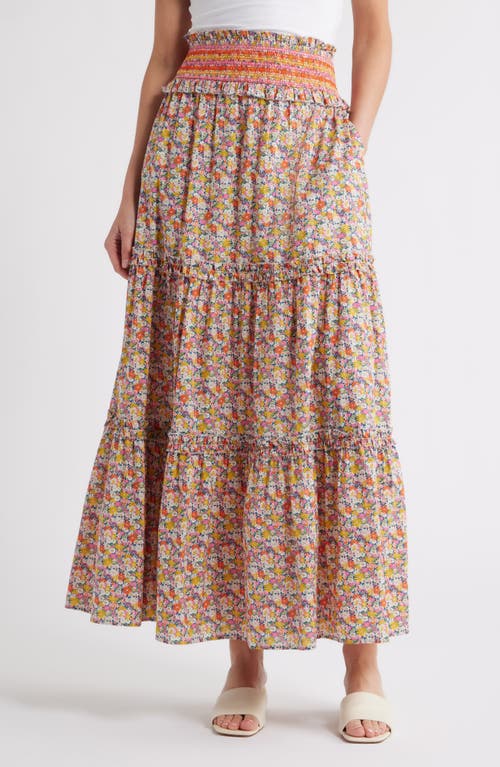 Love The Label Raquel Floral Tiered Cotton Maxi Skirt