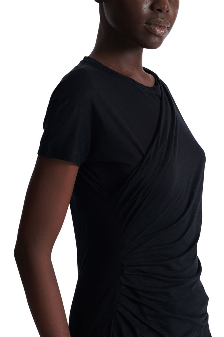 Draped T-shirt, Alternate, color, black